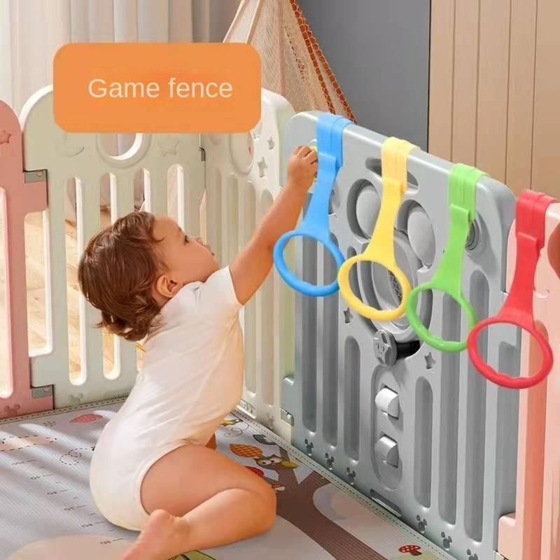 1/4pcs Gift Plastic Playpen Pull Ring Baby Walking Assist Tools Playpen Accessories Stand Rings Light Weight Baby Crib Hooks Playpen 1