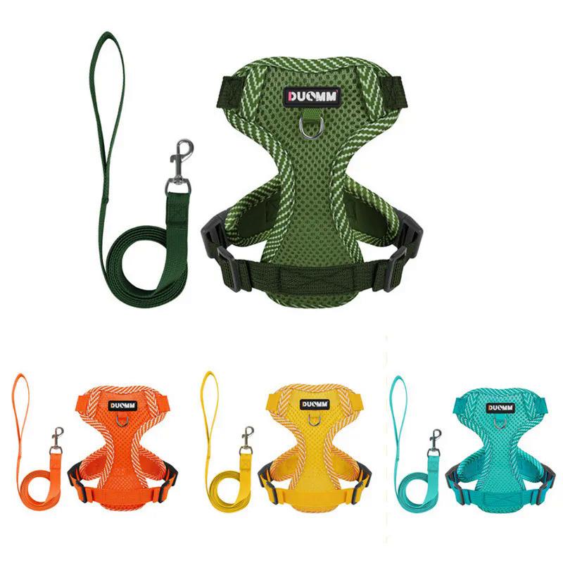 DODO-Bộ Dây Đai Và Dây Xích Cho Chó Nhỏ, Điều Chỉnh 4 Điểm, Lưới Phản Quang, Áo Vest Cho Chó Con Và Mèo, Dây Đeo Ngực, Đồ Dùng Cho Thú Cưng