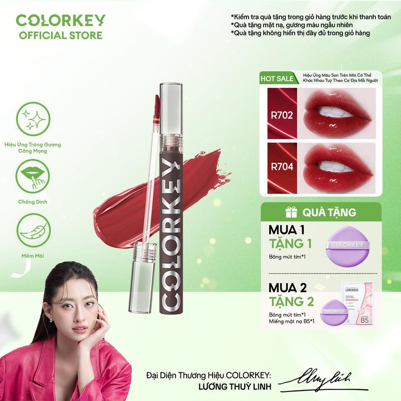 Son Môi Gương Bóng COLORKEY Mirror Tạo Hiệu Ứng Căng Bóng Như Gương Cho Đôi Môi Đầy Đặn Quyến Rũ 1.7g