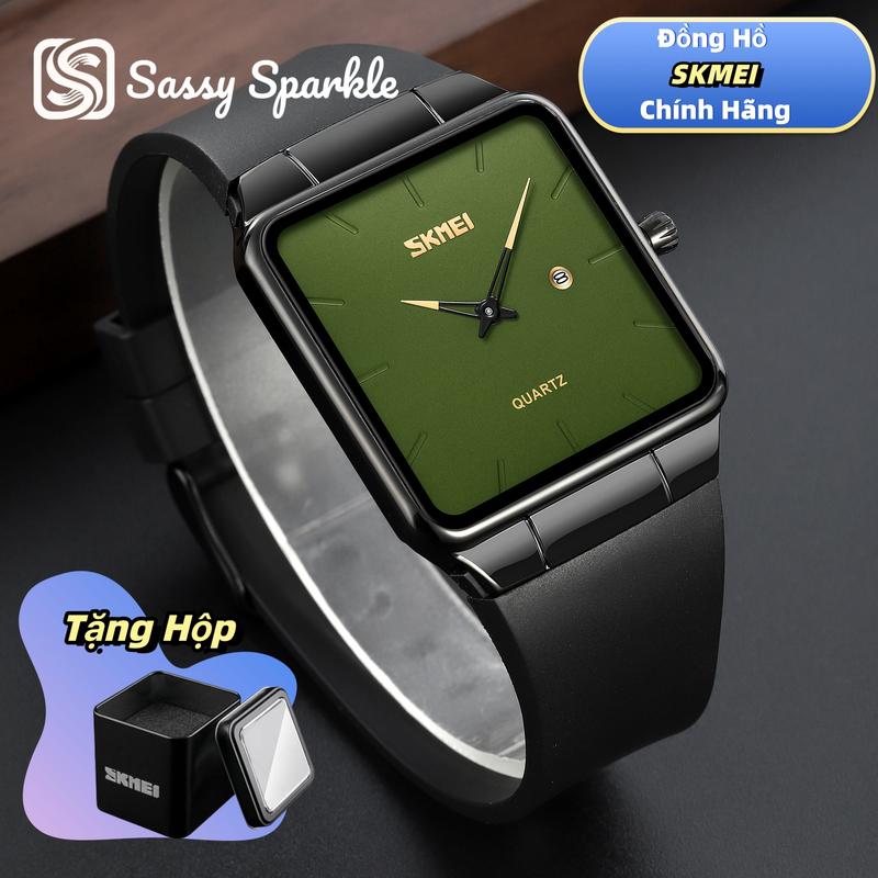 Đồng Hồ Nam Thạch Anh Chống Nước, SKMEI, Mặt Số Vuông, Thời Trang, Thiết Kế Đơn Giản, Thích Hợp Cho Học Sinh, Đồng Hồ Đeo Tay, 1961, Tuyệt Vời Làm Quà Tặng
