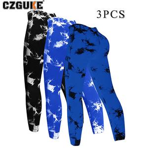 CZGUKE Leggings de fitness sin costuras con realce de glúteos, pantalones de yoga tie-dye para mujer, leggings deportivos antideslizantes y de cintura alta, conjunto de 3 pzas