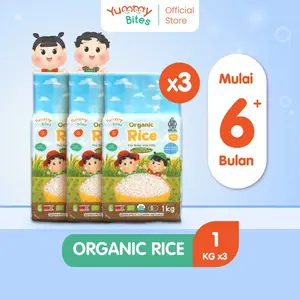 [BUNDLING 3] Yummy Bites Organic Rice 1Kg/ Beras Organik/ Beras MPASI Anak