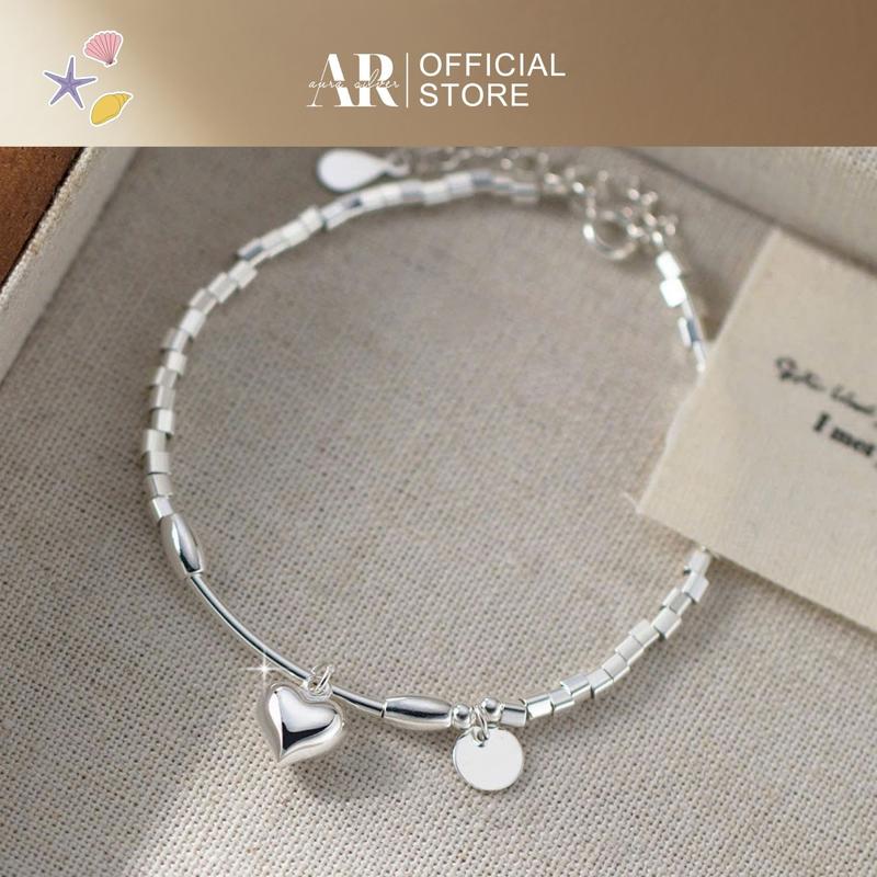 Lắc tay bạc nữ trái tim vòng tay bạc 925 Suzy-AURA SILVER-LT42