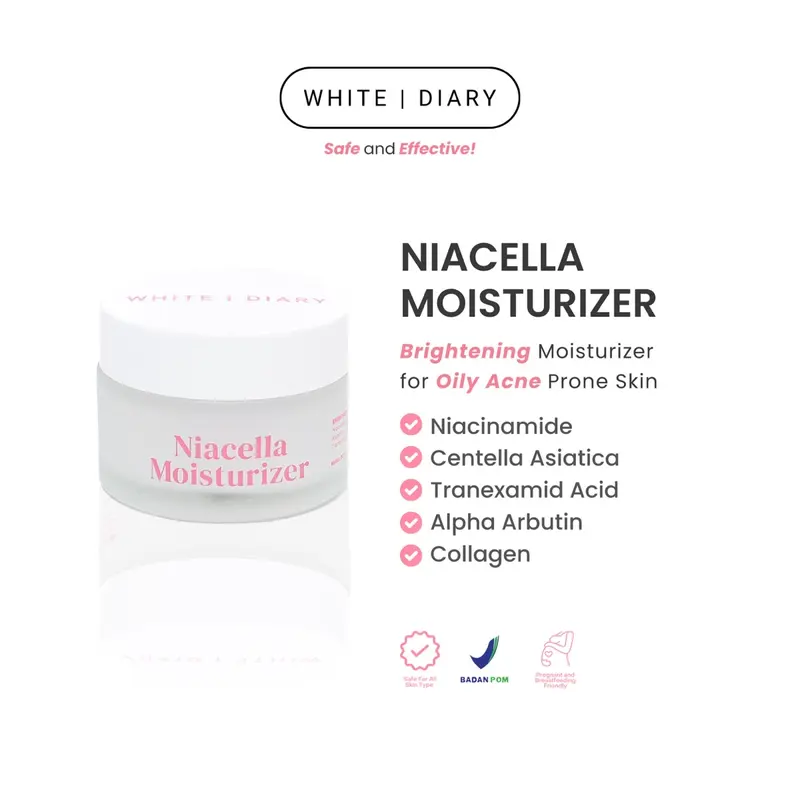 White Diary Niacella Moisturizer -  Moisturizer Mencerahkan Untuk Kulit Berminyak & Berjerawat 0