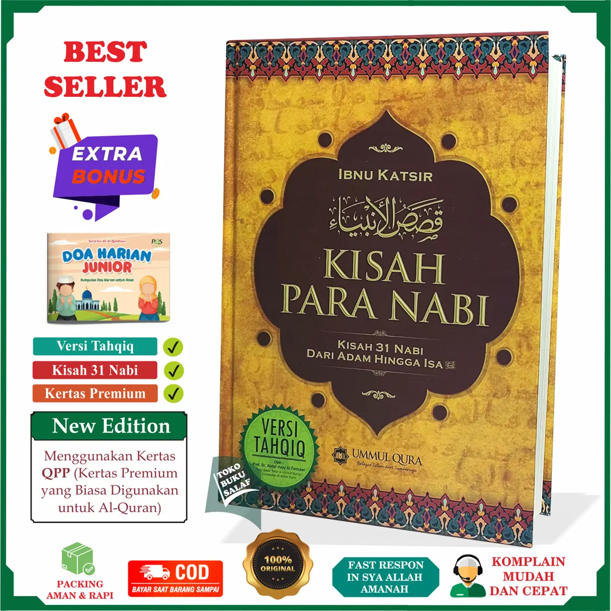 Kisah Para Nabi ORIGINAL Cerita 31 Nabi dari Adam Hingga Isa Karya Imam Ibnu Katsir Terjemah Kitab Qishasul Anbiya Qishosul Anbiya' Penerbit Ummul Qura