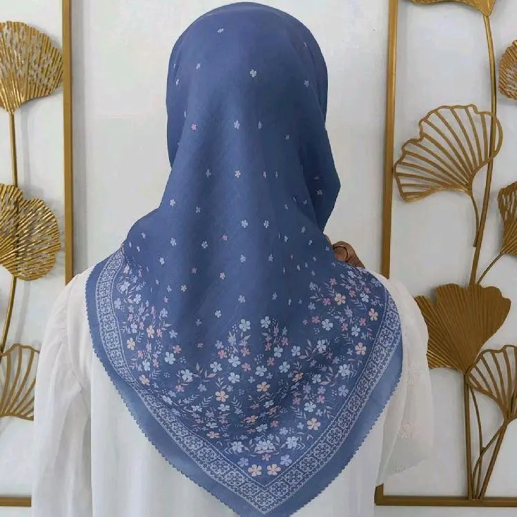 Hijab Kerudung Segi4 Bunga Cantik Simpel Limited edition Stok Terbatas Gercep Voal