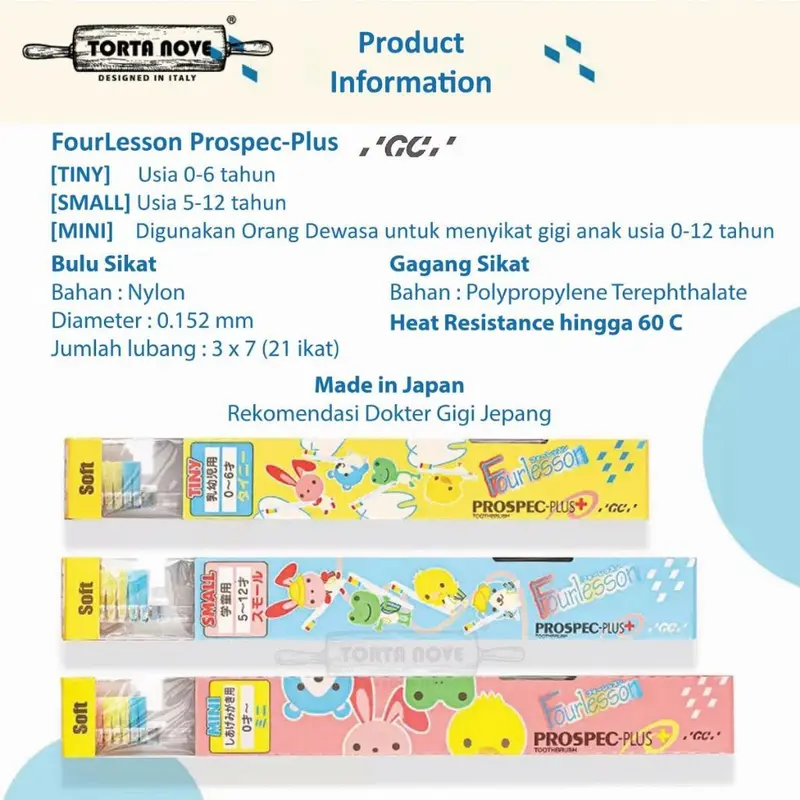 Sikat Gigi Anak Fourlesson Prospec Plus Gc Jepang Four Lesson 2