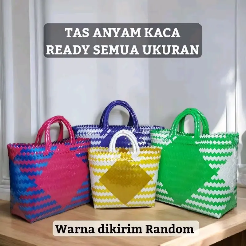 Tas Anyaman Kaca Ukuran S M L Jumbo Super jumbo /Hajatan/Souvenir/Slametan/Belanja tas  anyaman  plastik  pasar plastik  berkat  hajatan tas  plastik 0