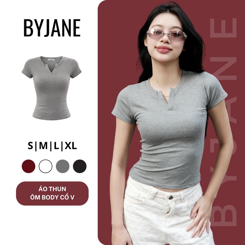 (MỞ BÁN) Áo Thun Cổ Trụ Tàu Ôm eo BYJANE-356