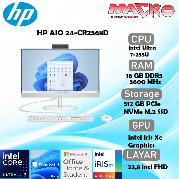 Gambar HP AIO 24-CR2568D ULTRA 7-255U 16GB 512SSD Iris Xe 23.8FHD IPS WIN11+OHS dari Macro OneStop Official Kota Administrasi Jakarta Pusat Tokopedia