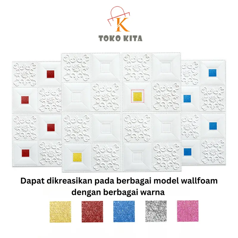 STIKER WARNA GLITTER / AKSESORIS WALLFOAM BATIK STIKER WARNA GLITTER (ISI 8 PCS) 2