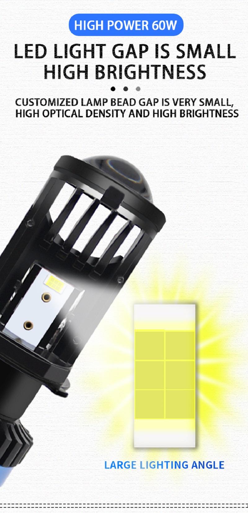 Product Introduction of CAMOTO H4 LED Headlight Canbus Car Lamp Mini Projector Lens Automobiles Bulb 6500K 36000LM Conversion Kit Hi/Lo Beam 12V/24V 10