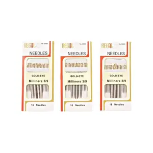 JARUM JAHIT TANGAN REGAL GOLD EYE MILINERS 3/9 ISI 16 CAMPUR MURAH / REGAL 1/5 ISI 12 JUMBO NEEDLES
