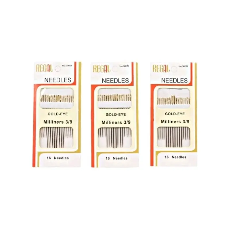 JARUM JAHIT TANGAN REGAL GOLD EYE MILINERS 3/9 ISI 16 CAMPUR MURAH / REGAL 1/5 ISI 12 JUMBO NEEDLES 0