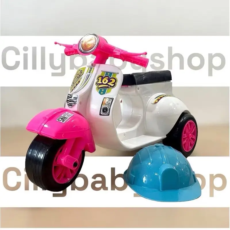 MAINAN VESPA ANAK DORONG VC162 / VC 162 polisi vespa bahagia free helm 1