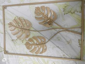 Product Review of 60cm*40cm Metal Wall Decor with Square Frame, Gold Leaf Artwork, Nordic Style, Hangable - Hanging from m**o 1