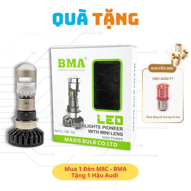 (Tặng Hậu AUDI VIP) Đèn Pha Bi Cầu M8C BMA - Lắp Dream, Wave nhỏ, Future 1 , Ex 2009 đổ về , ... Chân Bóng Đa Năng - 12 24V ĐiệnBình - 35W - Chống Chói - Phụ Tùng Xe Máy