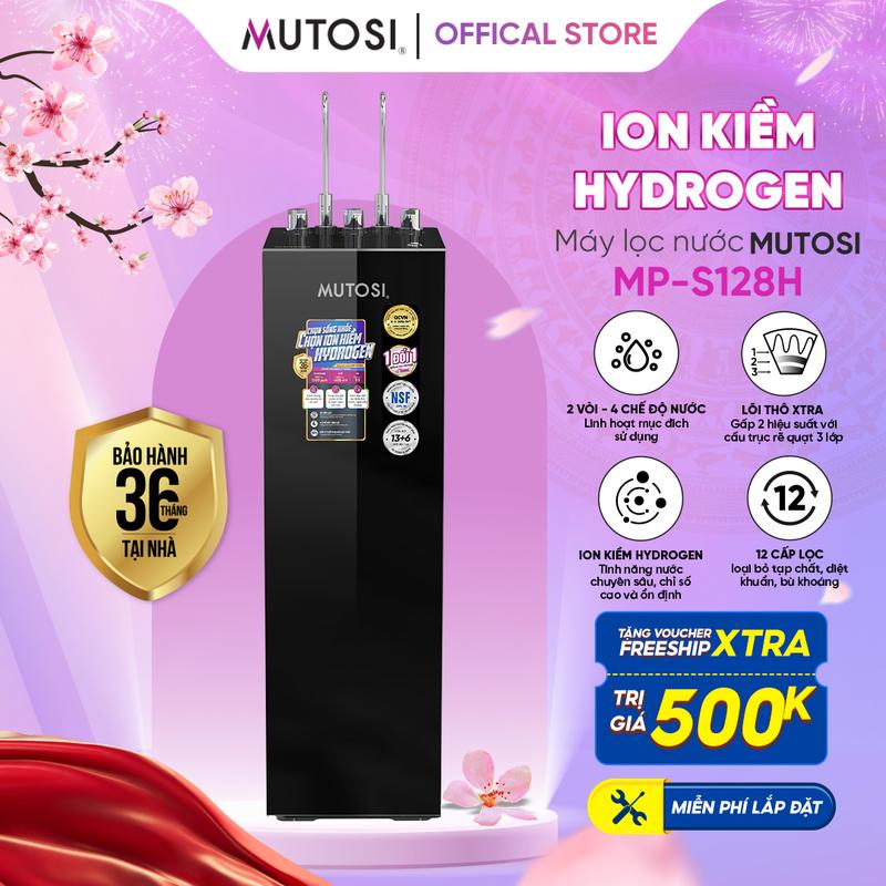 Máy Lọc Nước Nóng, Lạnh, RO, Ion Kiềm Hydrogen Mutosi MP-S128H - 12 Cấp Lọc, Đạt Tiêu Chuẩn Quốc Gia, Loại Bỏ 13+6 Chất Độc Hại