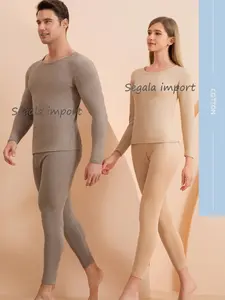 Longjohn wanita winter thermal heatthech baju dalaman musim dingin set dalaman cream (2 warna)