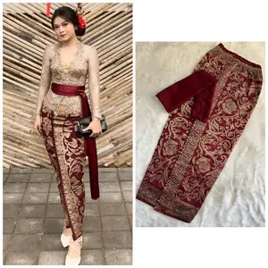 KAMEN JADI BORDIR MOTIF SEKARWANGI SET SELENDANG (selendang random) /KAMEN BALI/ KAMEN STRAIT/ KAMEN BORDIR