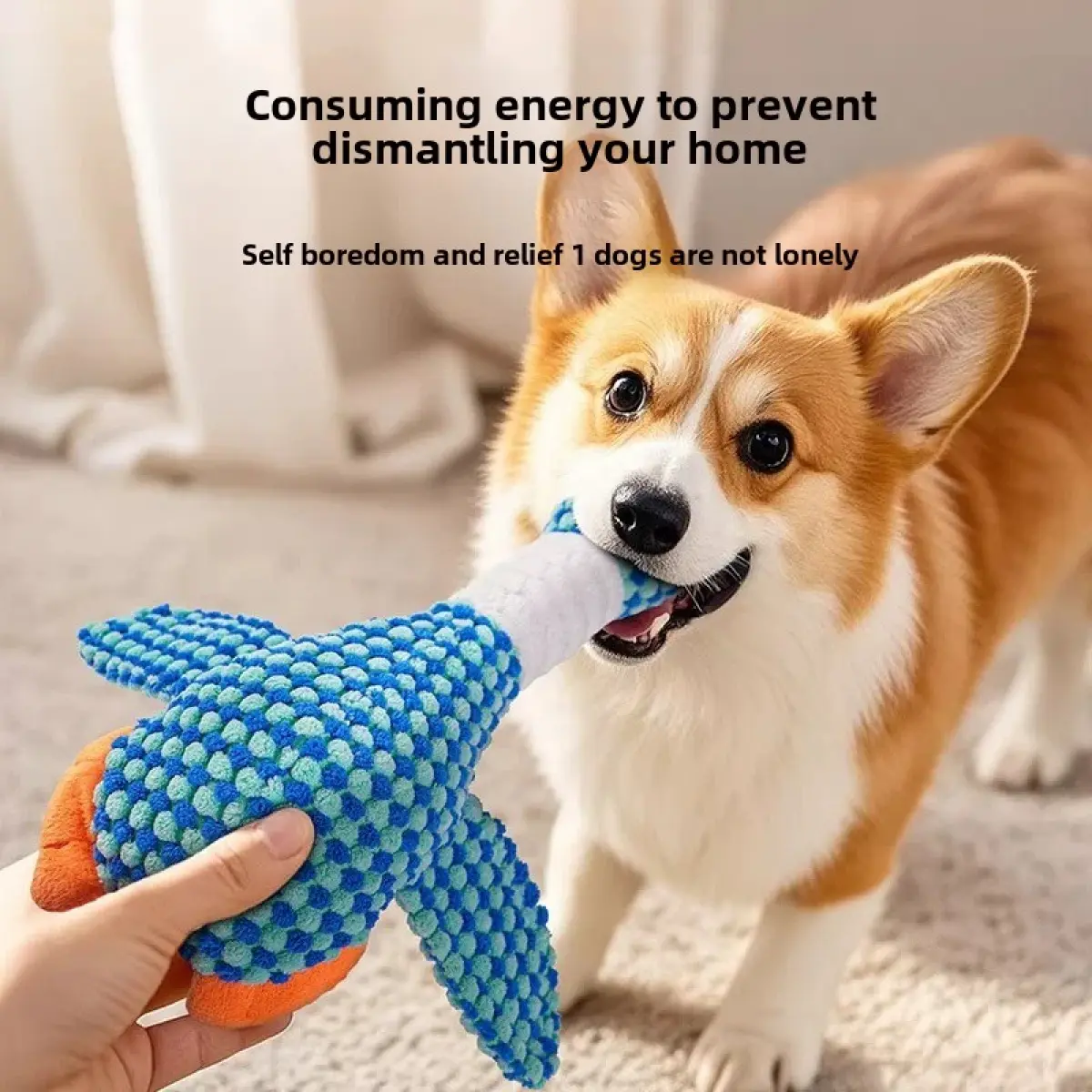 Dog Calming Duck Dog Pet Toy Double Color Combination Durable Chew Goose Plush Sound Toy Plush Toy for Purina Indoor Toys Cats Sola Ball Pet Chew Toy Automatic Walk Interactive Pet Toy