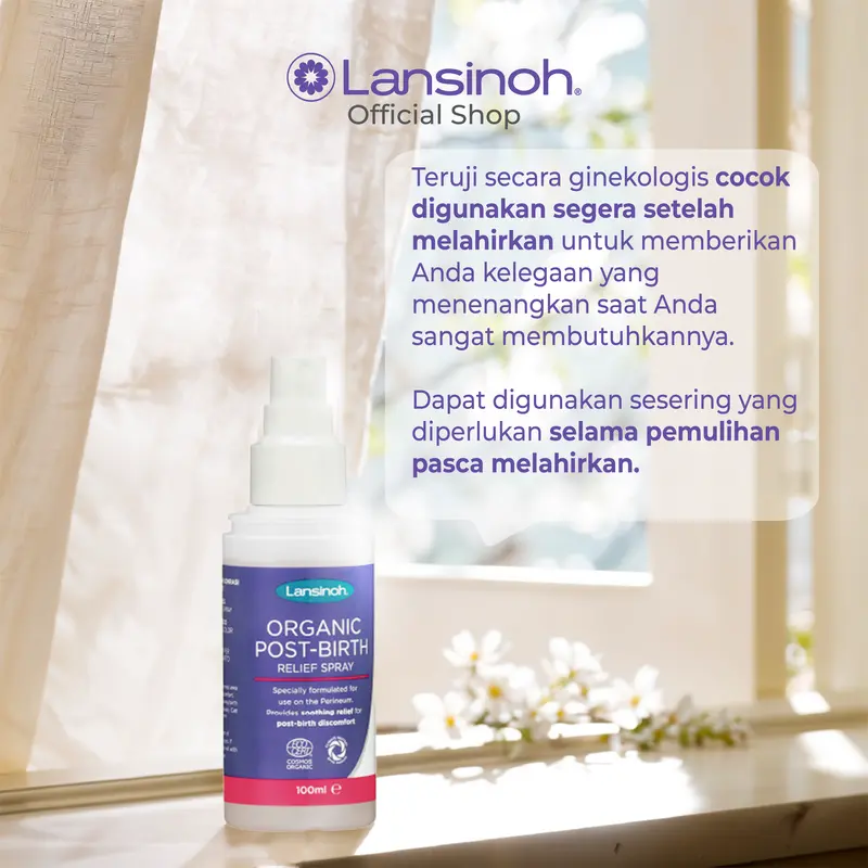 Lansinoh Organic Post-Birth Relief Spray 100ML - Spray Pereda Rasa Nyeri Pasca Melahirkan 2