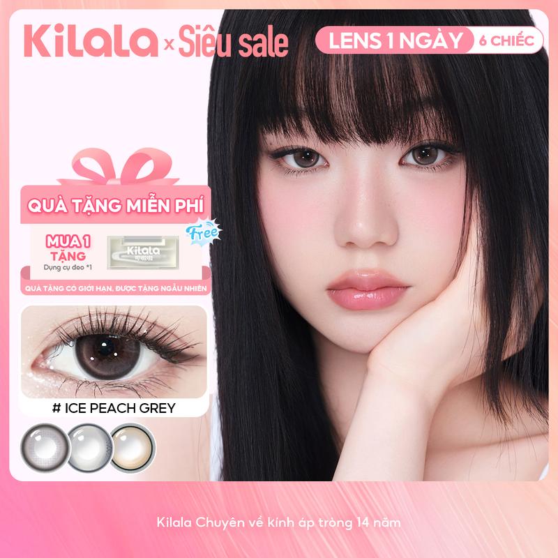 6 chiếc Lens Daily kính áp tròng Kilala tông màu nhẹ nhàng trong suốt, hiệu ứng mắt to long lanh tự nhiên – DIA 14.0–14.5mm, độ cận 0–7, dễ phối đồ, không ngại selfie
