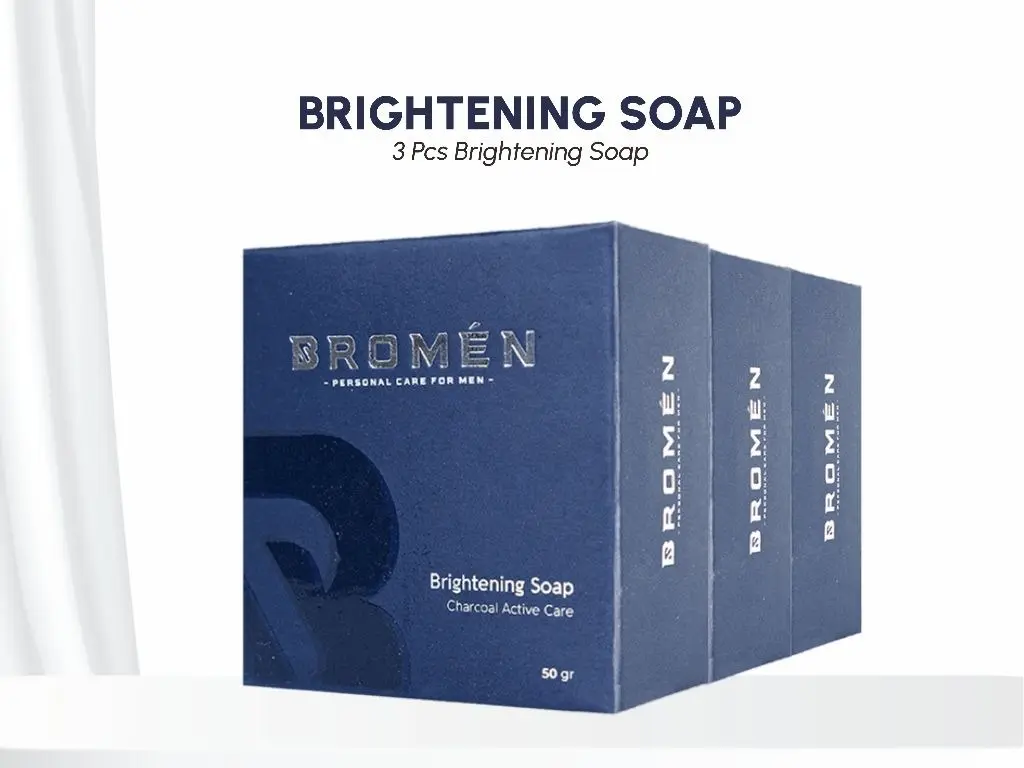 Sabun Pria BROMEN 3 pcs Brightening Soap - Sabun Cuci Muka Pria Wajah Perawatan
