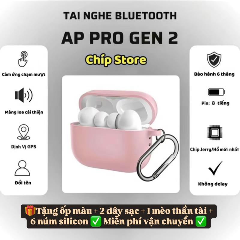 Tai nghe Pro.gen.2 có Núm Cao Su - [ Tặng Ốp Màu + Mèo Thần Tài + Cáp sạc + 6 núm cao su ]- Pin trâu 8H - Full Tính năng - Có Chống ồn - Vuốt Tăng Giảm Âm Lượng - Bass Căng - Bảo hành 6 Tháng