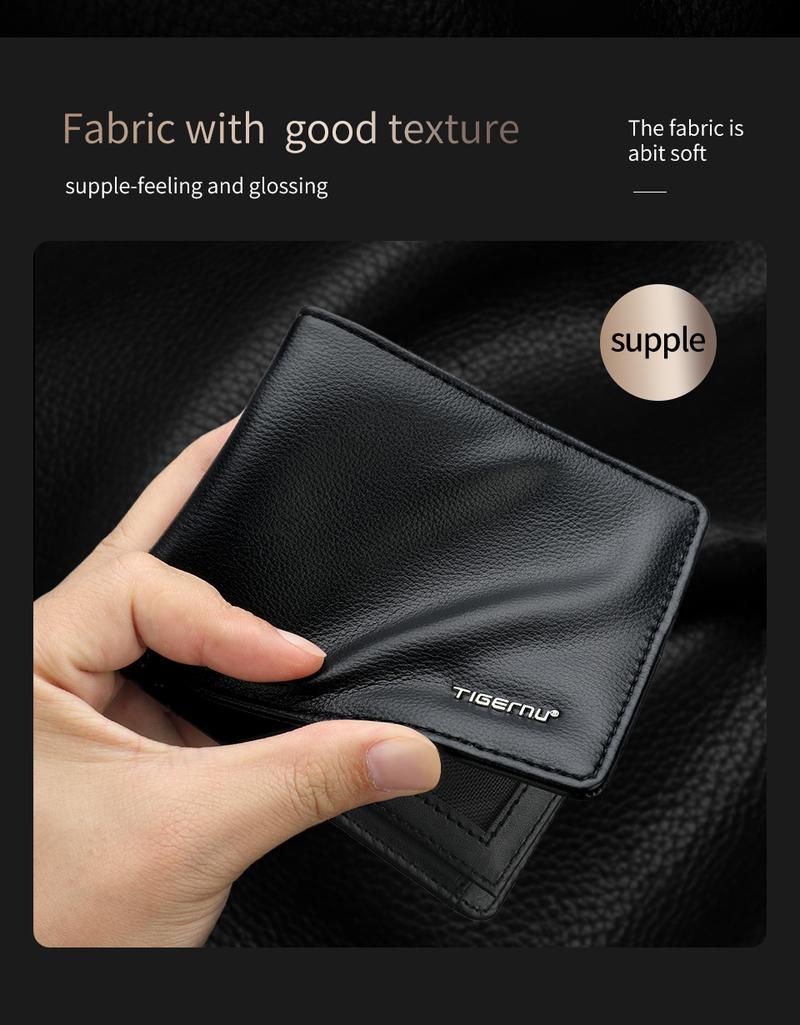 Product Introduction of Tigernu Men's Wallet PU Leather Purse Fashion Men Short Wallet Business Coin Pocket Credit Card Holder Male Small Money Bags With Gift Box Member Price T-S8008 17