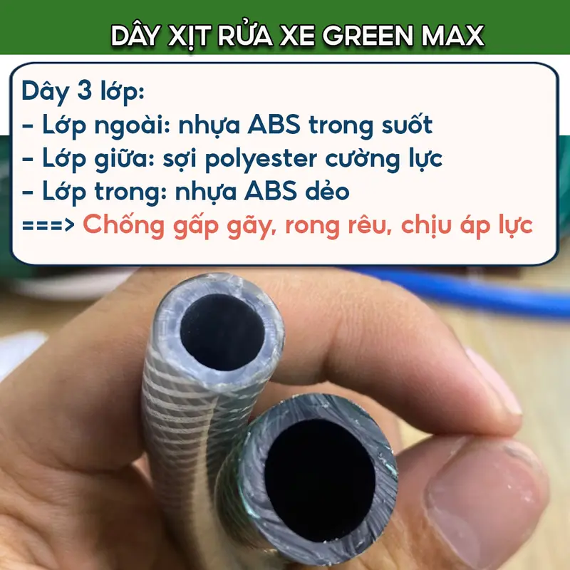 Bộ dây MÀU XANH (ỐNG NHỎ 14MM) 3M,5M,10M,15M,20M,30M xịt rửa xe , tưới cây , dây nhựa dẻo ( phi 14mm ) , đầu nước cấp gắn tán đồng thâu răng trong 21 , có gắn vòi xịt chất liệu đồng thâu 4