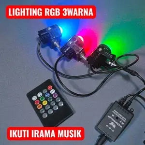 MINI LIGHTING SOUND RGB SENSOR SUARA MENGIKUTI IRAMA MUSIK , LIGHTING SOUND MINIATUR 3 WARNA