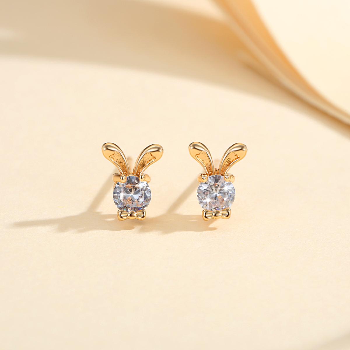 TX087 Anting Berlian Titanium Anting Tusuk Sederhana Kristal Wanita Korea Aksesoris Perhiasan