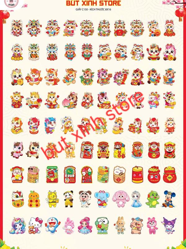 Sấp 10 Bao Lì Xì Chibi 3D Phản quang 2026 Đã vào túi bóng Chọn Mẫu