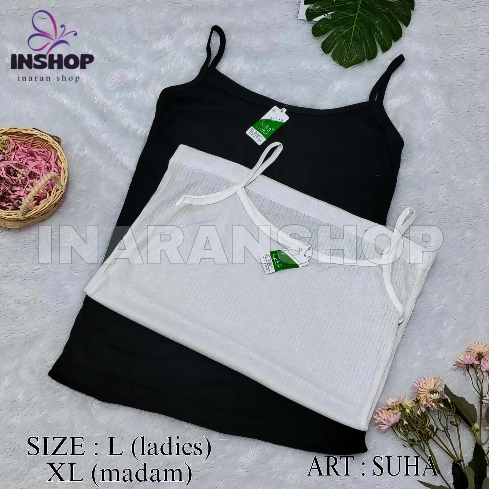 SUHA - TANKTOP WANITA POLOS BAHAN RAJUT MURAH TANKTOP PEREMPUAN TALI KECIL