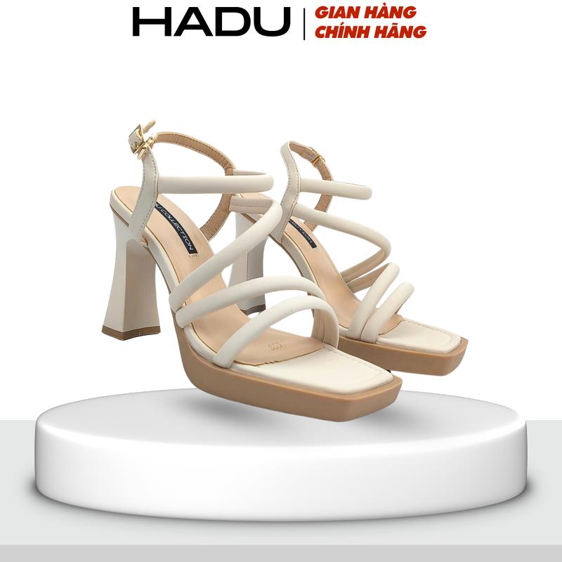 Giày Cao Gót Đế Vuông 9P Đúp Trước 2P Dây Chéo HADU M963 Da PU Cao Cấp Đế TPR Chống Trơn BH 12T Sandal Nữ Quai Hậu Cao Su DéP Shoes Jean