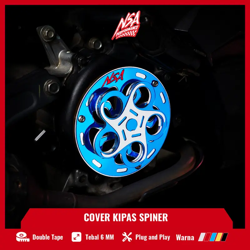 NSA COVER KIPAS SPINER CYCLONE Beat Scoopy Mio Vespa TUTUP PELINDUNG KIPAS RADIATOR UNIVERSAL Baut Gold cover  radiator Motor Motorcycle 3