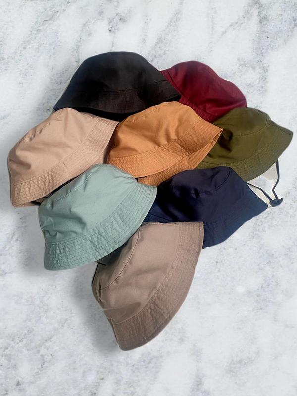 Topi Bucket Hats Anak Polos Bolak-Balik bahan japn drill model Korean Style unisex cwe/cwo termurah Fashion 2