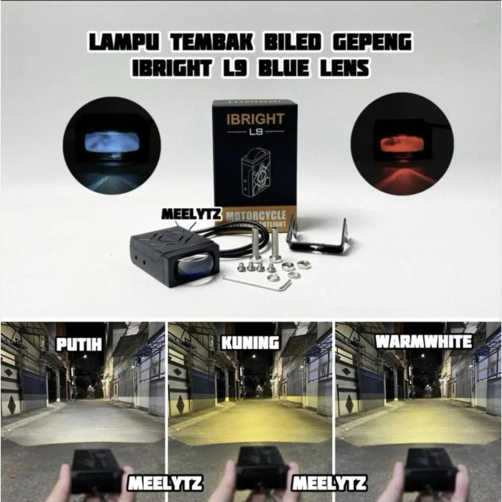 IBRIGHT L7.5 L8.5 L20 L9 - Lampu Tembak Biled LED Slim Plus Kipas
