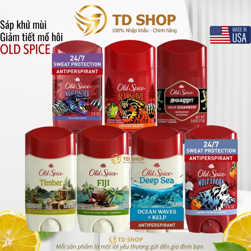Chính hãng Lăn Sáp khử mùi Old Spice 73g Bearglove I Wolfthorn I Timber I Fiji Sáp trắng - TD Shop