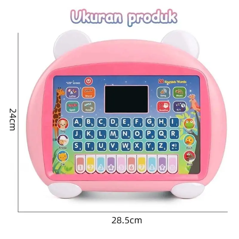 Tab Anak Mainan Tablet Belajar  English Laptop  Edukasi Komputer 2in1 Huruf Musik Piano Perkembangan Berpikir Pelatihan Daya Ingat Intelektual Bahasa Inggris Edukatif Utk Hadiah Ultah Kado Permainan Plastik 7