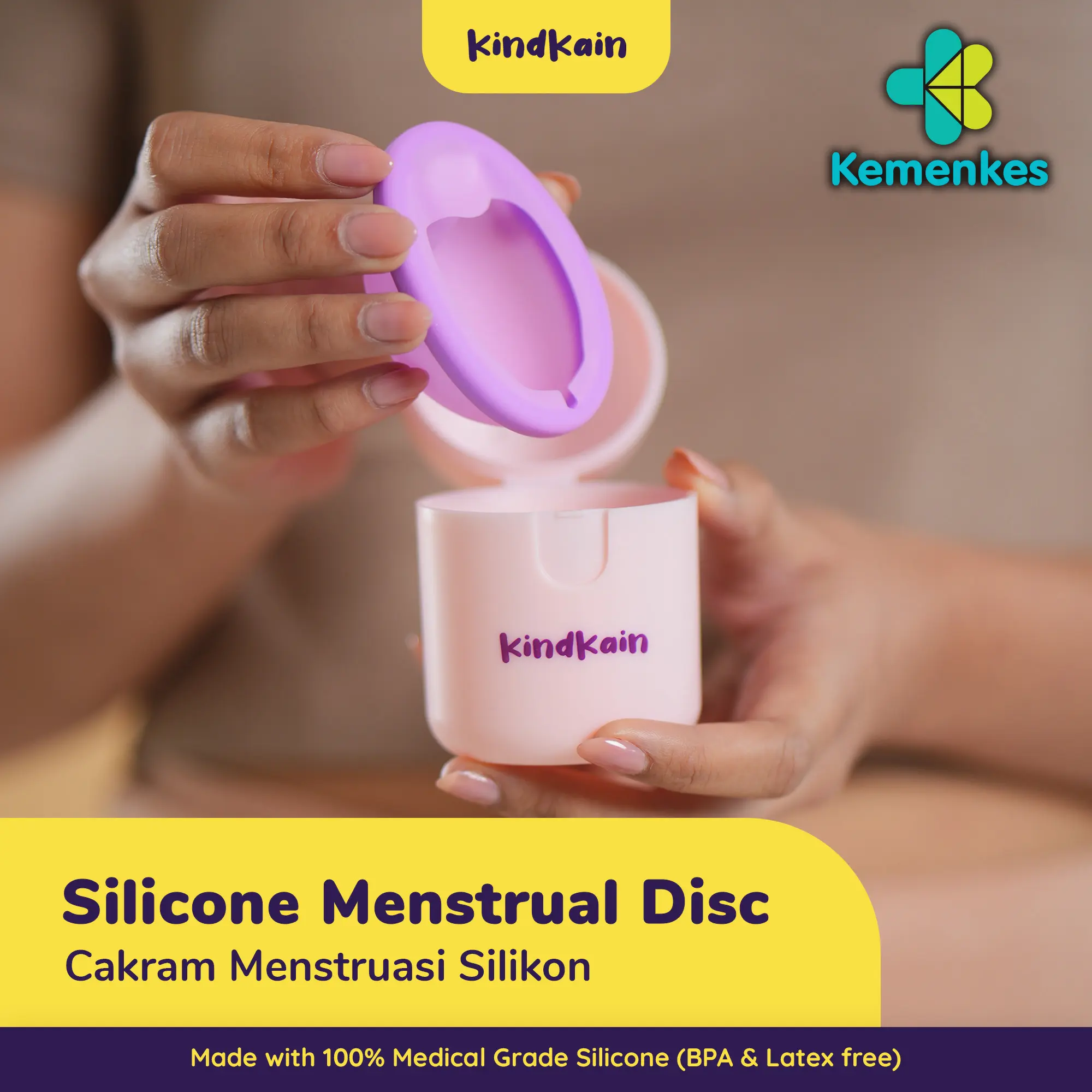 KindKain Silicone Menstrual Disc  / Cakram Menstruasi Alternatif Pembalut Tampon Menstrual Cup