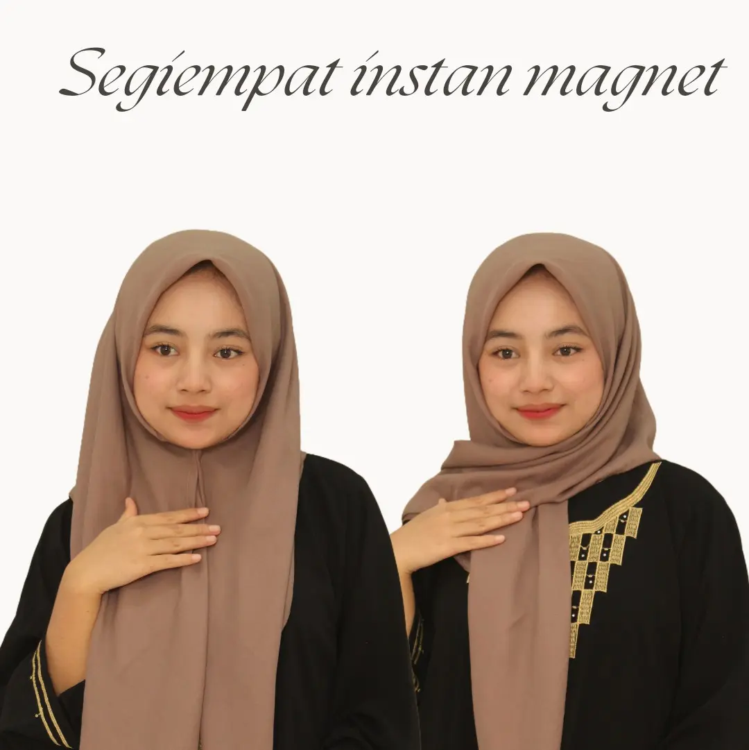 Hijab segiempat magnet pollycotton / Segiempat instan anti ribet Kerudung Muslim