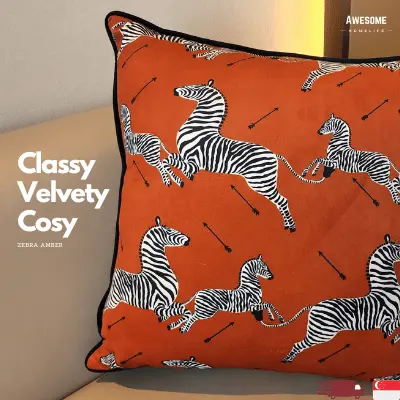AWESOME Ze-bra Cushion | Elegant Safari @ Home | Anti-Wrinkle & Hand Washable | Good for Back Rest | Enhances Cosy Ambience | Huggable | Single or Bundle Options | 45cm X 45xm