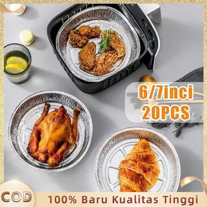 Isi20 Tatakan Air Fryer Anti Lengket Aluminium Foil Untuk Air Fryer Tray Aluminium Foil Alas Air Fryer Alumunium