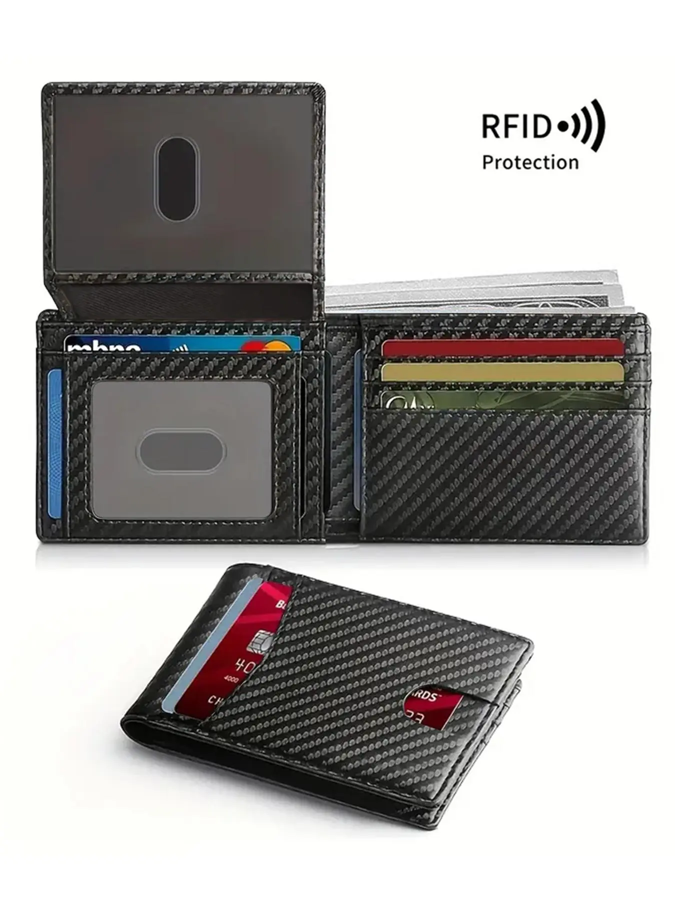Men's Business Minimalist Card Holder, Slim Wallet with 2 ID Window, Casual Trendy Versatile High-quality Daily Wallet