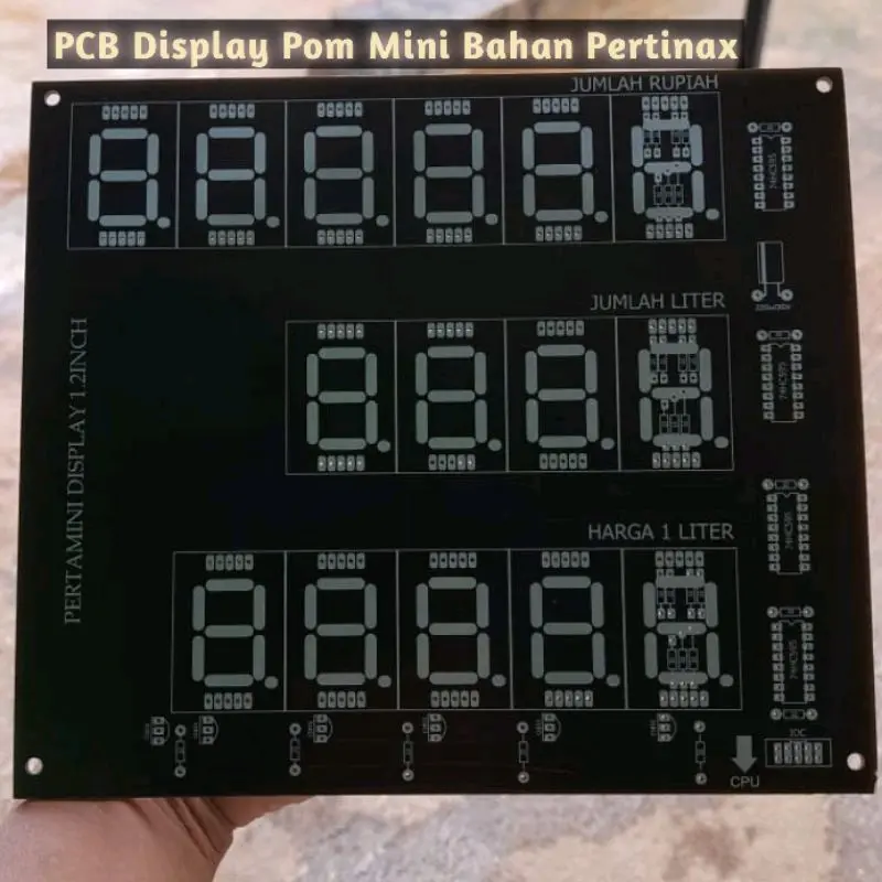 PCB Display Pom Mini Segmen Seven Pertamini 1,2 Inchi bahan pertinax tebal 0