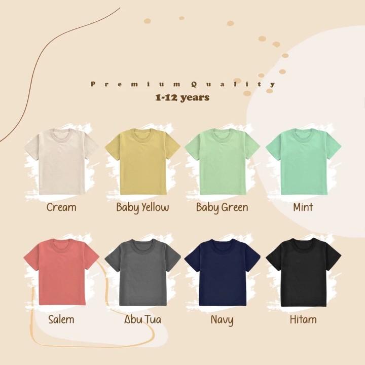 Product Introduction of Kaos Polos Anak Baju Polos Anak Pria Wanita Kaos Polos Anak Bahan Cotton Combed 30s Fashion Anak Baju Basic Tee Anak T-shirt anak distro baju anak branded polos Polosan Anak Atasan Anak 3