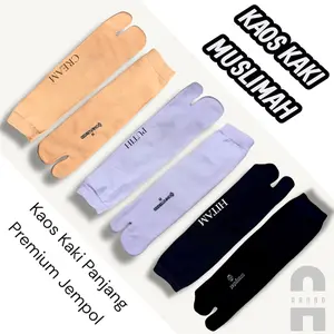 kaos kaki Jempol wanita muslimah Panjang Dewasa Panjang Dewasa Hitam kaos kaki