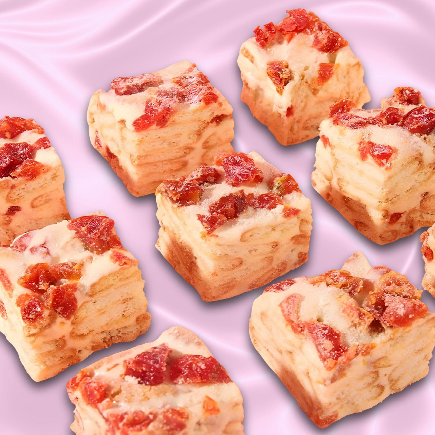 COD (Halal) Buah Nougat Crisp ukuran besar/28pcs Nougat Crisp/Stawberry/Matcha/Coklat/Cranberry/camilan/promo murah/buah kering/biskuit/camilan renyah dan lembut/snack premium halal/hadiah